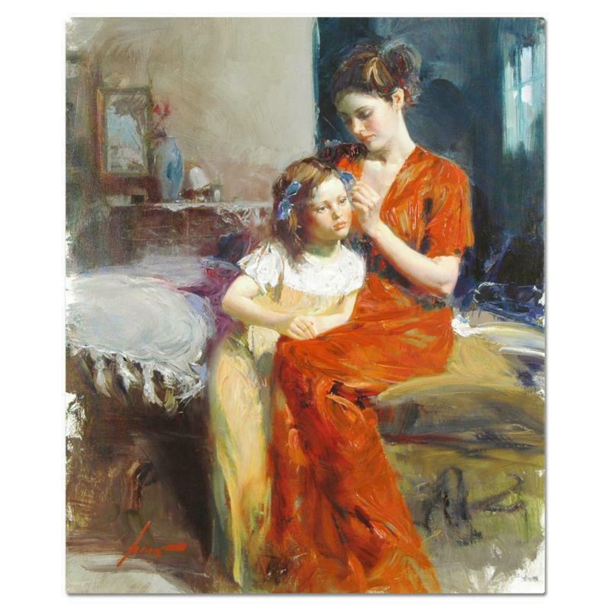 Pino (1939-2010), "Last Touch" Hand Embellished Limited Edition on Canvas, Numbered and Hand Signed with Certificate of Authenticity.