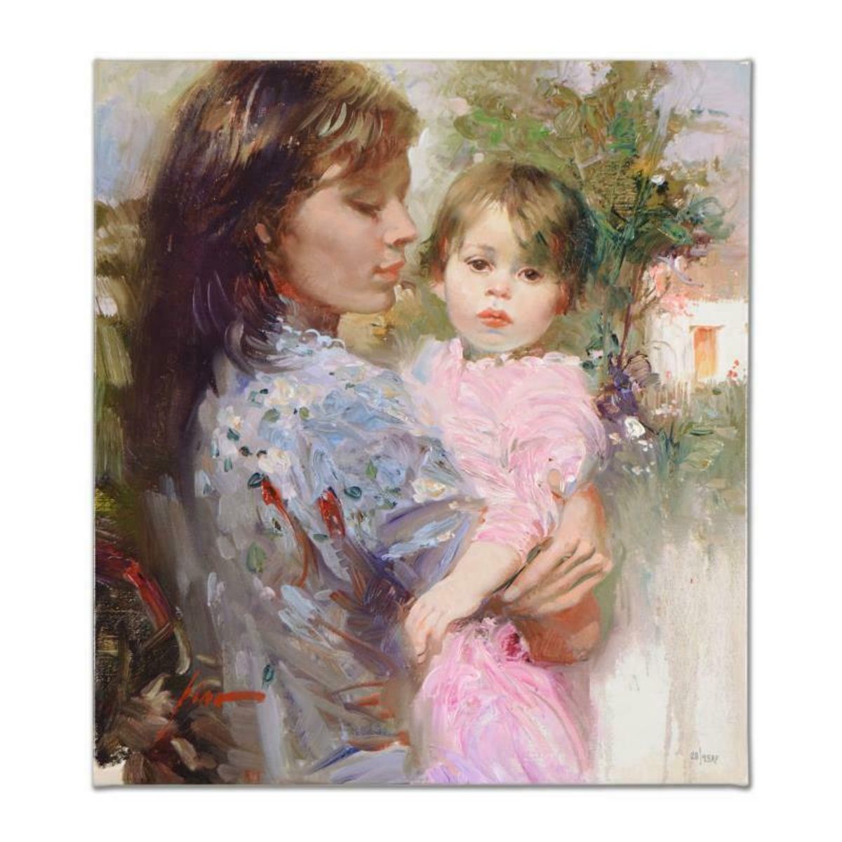 Pino (1939-2010), "Little Cherub" Hand Embellished Limited Edition on Canvas, Numbered and Hand Signed with Certificate of Authenticity.