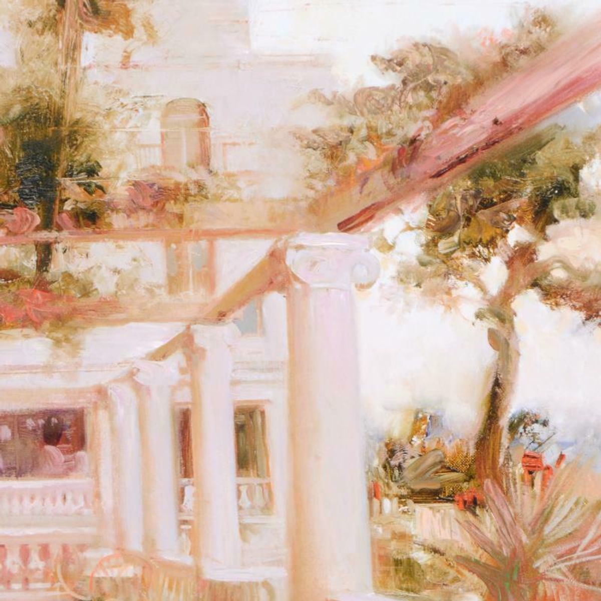 Pino (1939-2010), "Villa Sorrento" Hand Embellished Limited Edition on Canvas, Numbered and Hand Signed with Certificate of Authenticity.