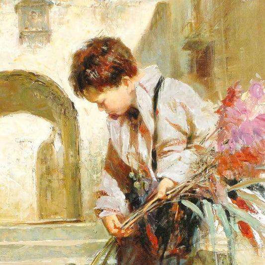 Pino (1939-2010), "Lines in the Sand" Hand Embellished Limited Edition on Canvas, Numbered and Hand Signed with Certificate of Authenticity.