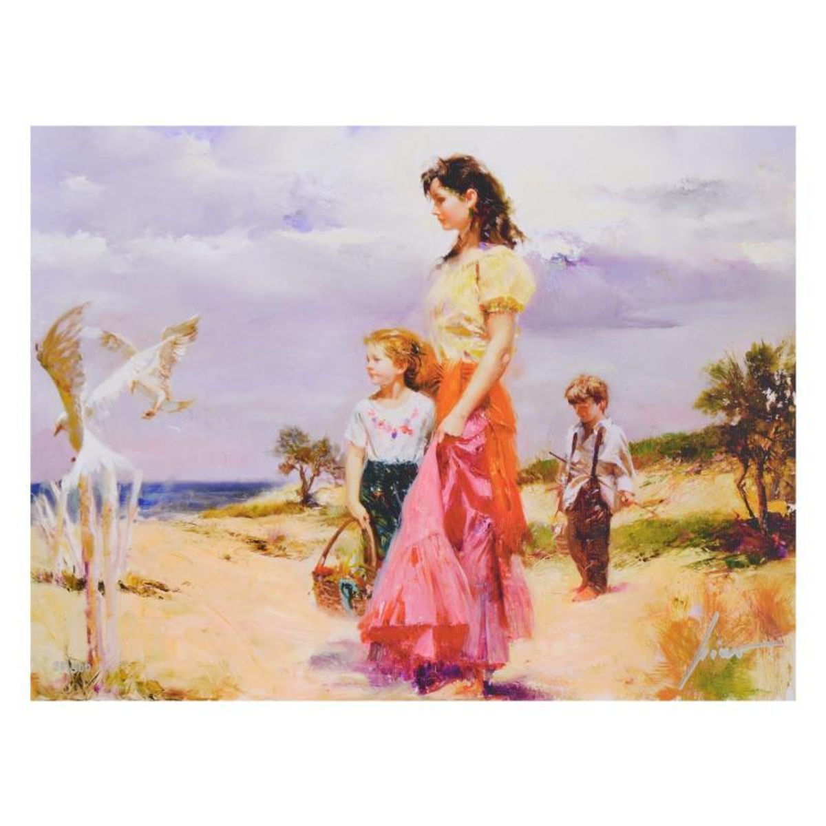 Pino (1939-2010), "Birds of Paradise" Hand Signed Limited Edition on Canvas with Certificate of Authenticity.