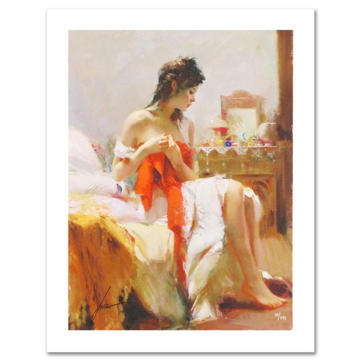 Pino (1939-2010), "Expectations" Hand Signed Limited Edition on Canvas with Certificate of Authenticity.