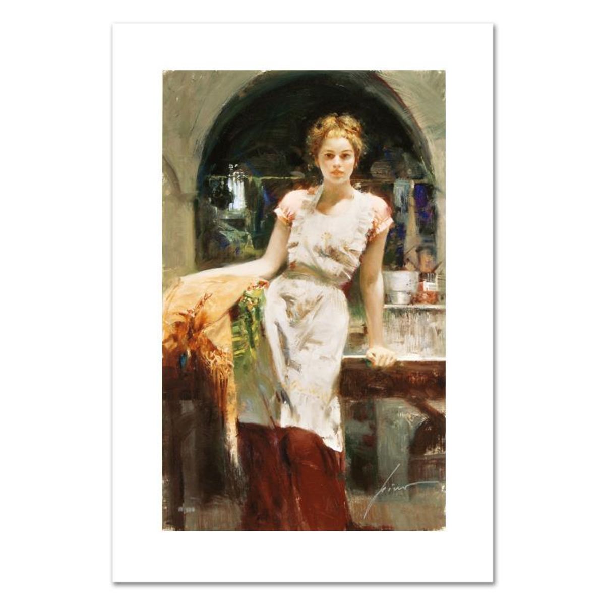 Pino (1939-2010), "In the Glow" Hand Signed Limited Edition on Canvas with Certificate of Authenticity.