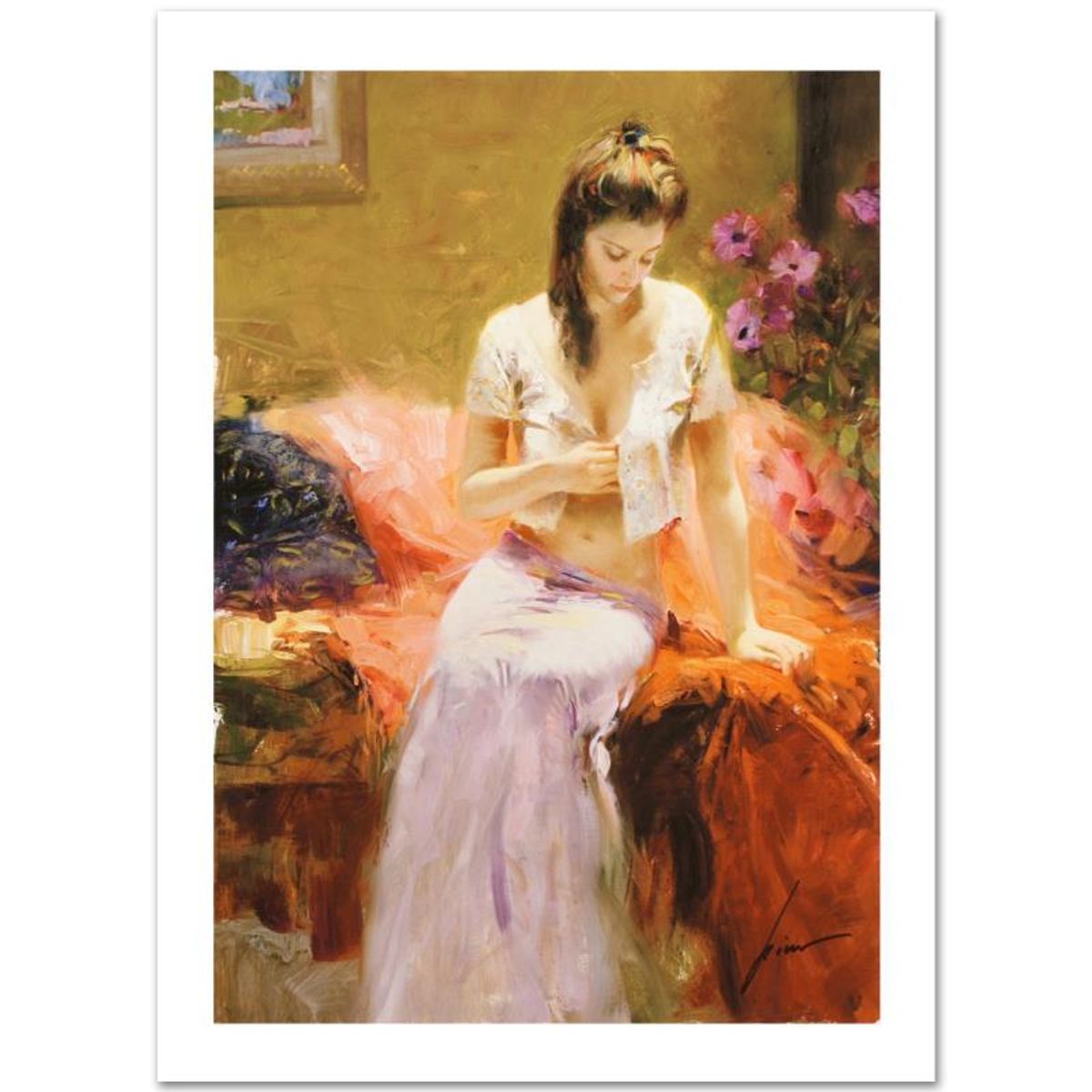 Pino (1939-2010), "Into The Night" Hand Signed Limited Edition on Canvas with Certificate of Authenticity.