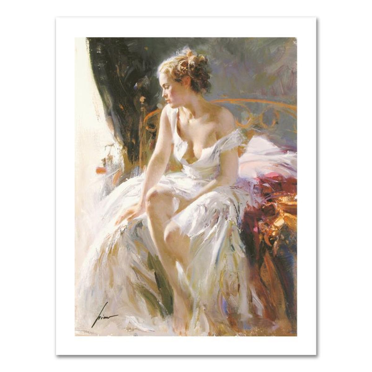 Pino (1939-2010), "Morning Breeze" Hand Signed Limited Edition on Canvas with Certificate of Authenticity.