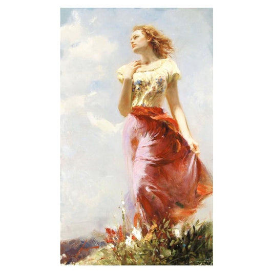 Pino (1939-2010), "Wind Swept" Hand Signed Limited Edition on Canvas with Certificate of Authenticity.