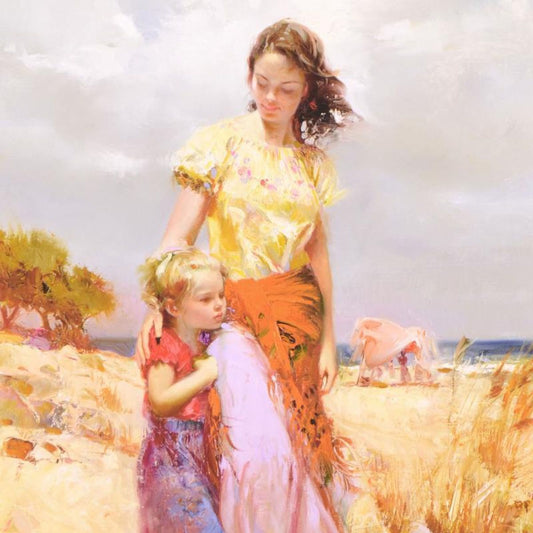 Pino (1939-2010), "Family Retreat" Limited Edition on Canvas, Numbered and Hand Signed with Certificate of Authenticity.