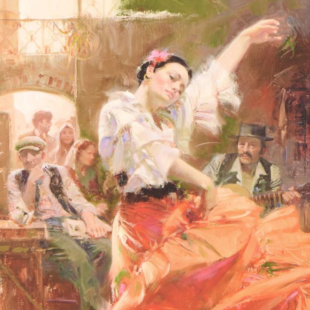 Pino (1939-2010) "Flamenco In Red" Limited Edition Giclee. Numbered and Hand Signed; Certificate of Authenticity.