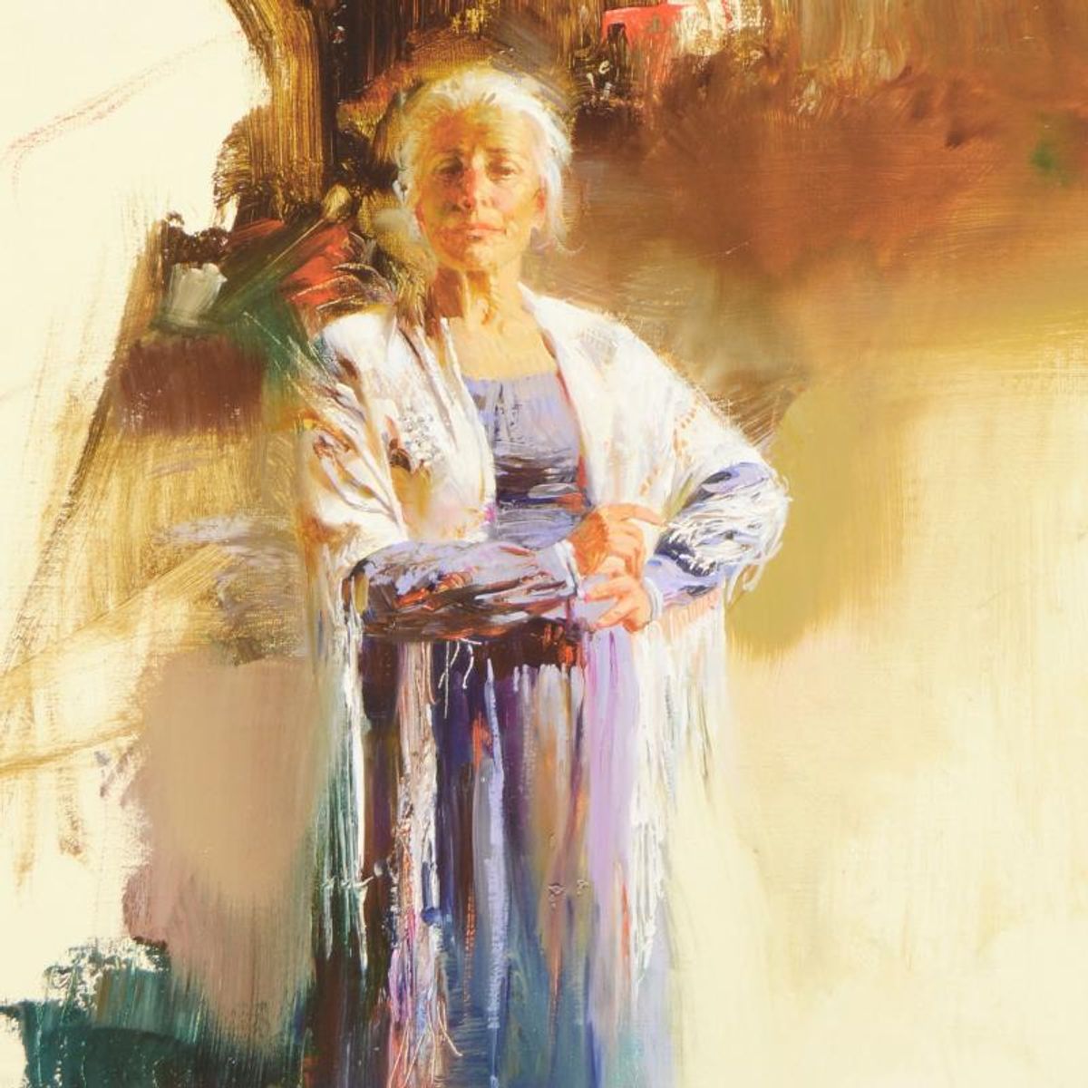 Pino (1939-2010) "The Matriarch" Limited Edition Giclee. Numbered and Hand Signed; Certificate of Authenticity.