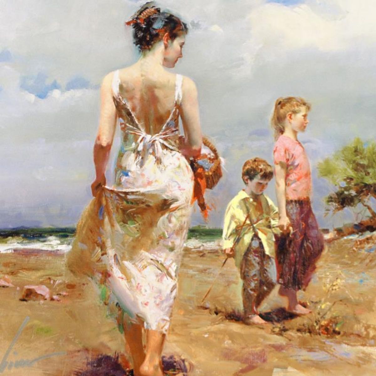 Pino (1939-2010) "Mediterranean Breeze" Limited Edition on Canvas, Numbered and Hand Signed with Certificate of Authenticity.