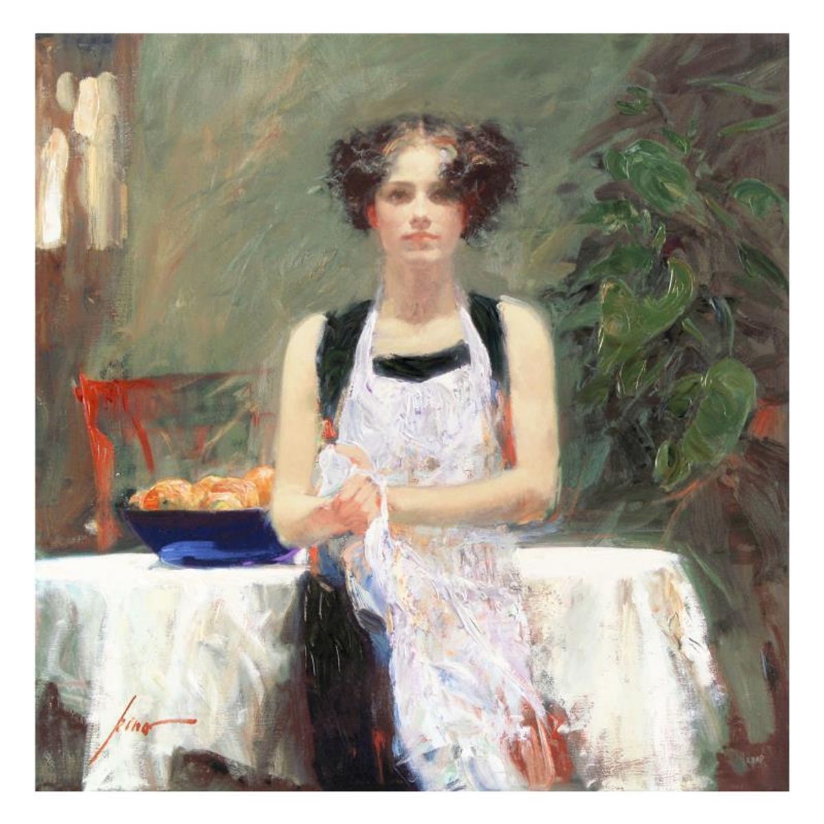 Pino (1939-2010) "Ester" Limited Edition on Canvas, Numbered and Hand Signed with Certificate of Authenticity.