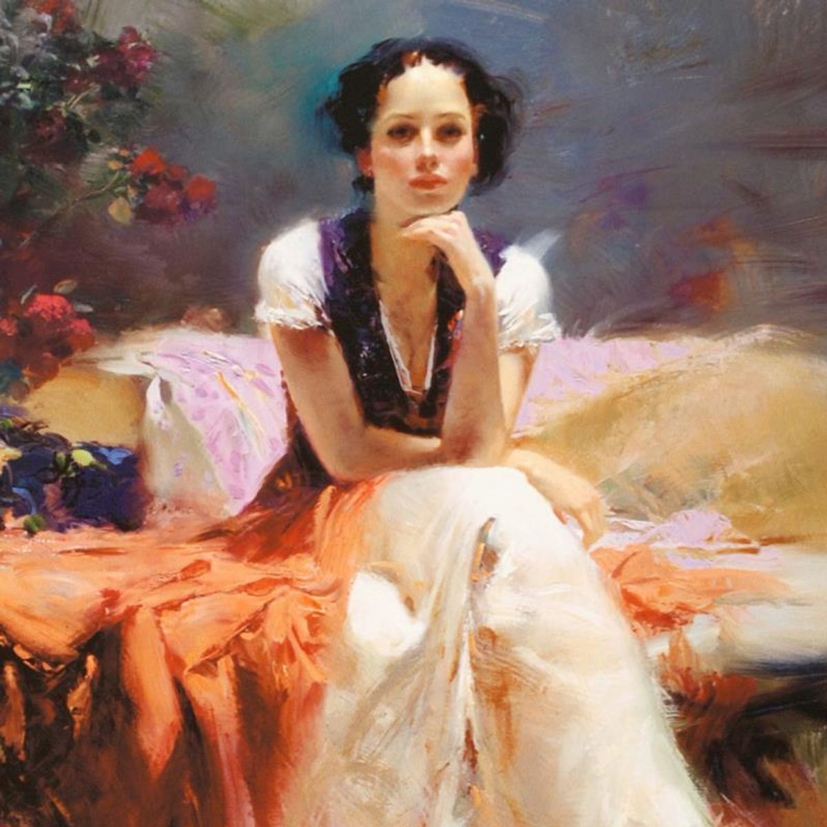Pino (1939-2010) "First Glance" Limited Edition on Canvas, Numbered and Hand Signed with Certificate of Authenticity.