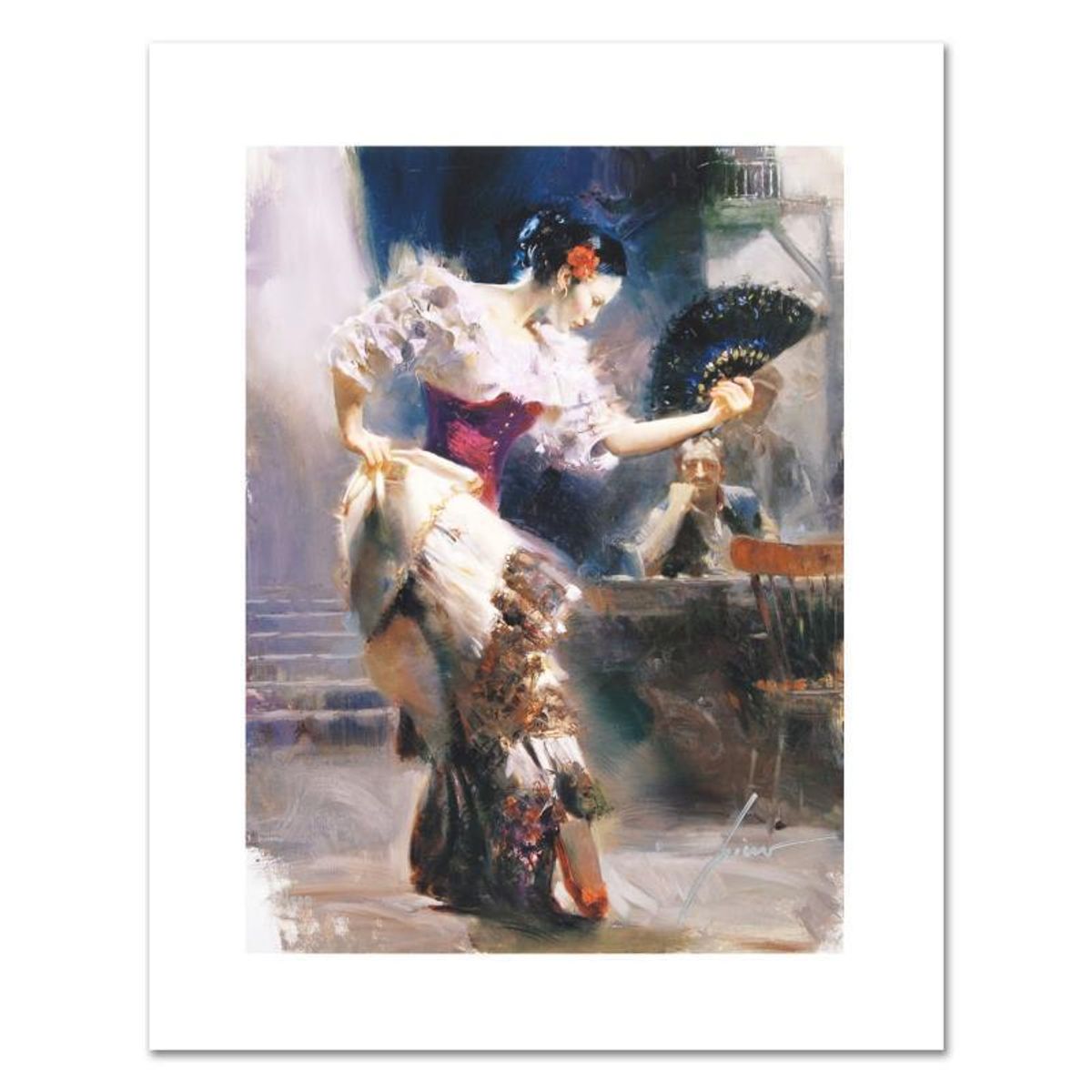 Pino (1939-2010) "The Dancer" Limited Edition on Canvas, Numbered and Hand Signed with Certificate of Authenticity.