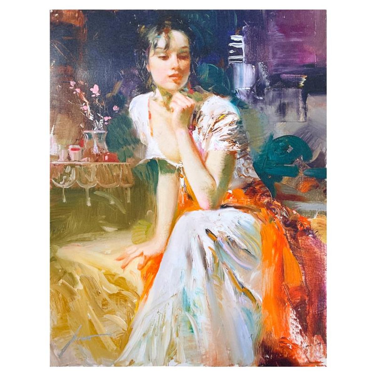 Pino (1939-2010) "Surrender Your Heart" Limited Edition on Canvas, Numbered and Hand Signed with Certificate of Authenticity.