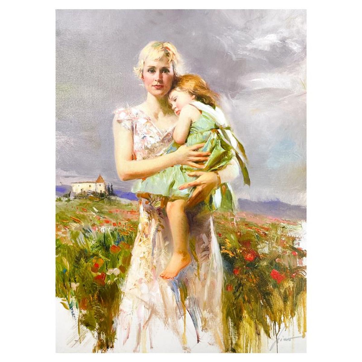 Pino (1939-2010) "Angel from Above" Limited Edition on Canvas, Numbered and Hand Signed with Certificate of Authenticity.
