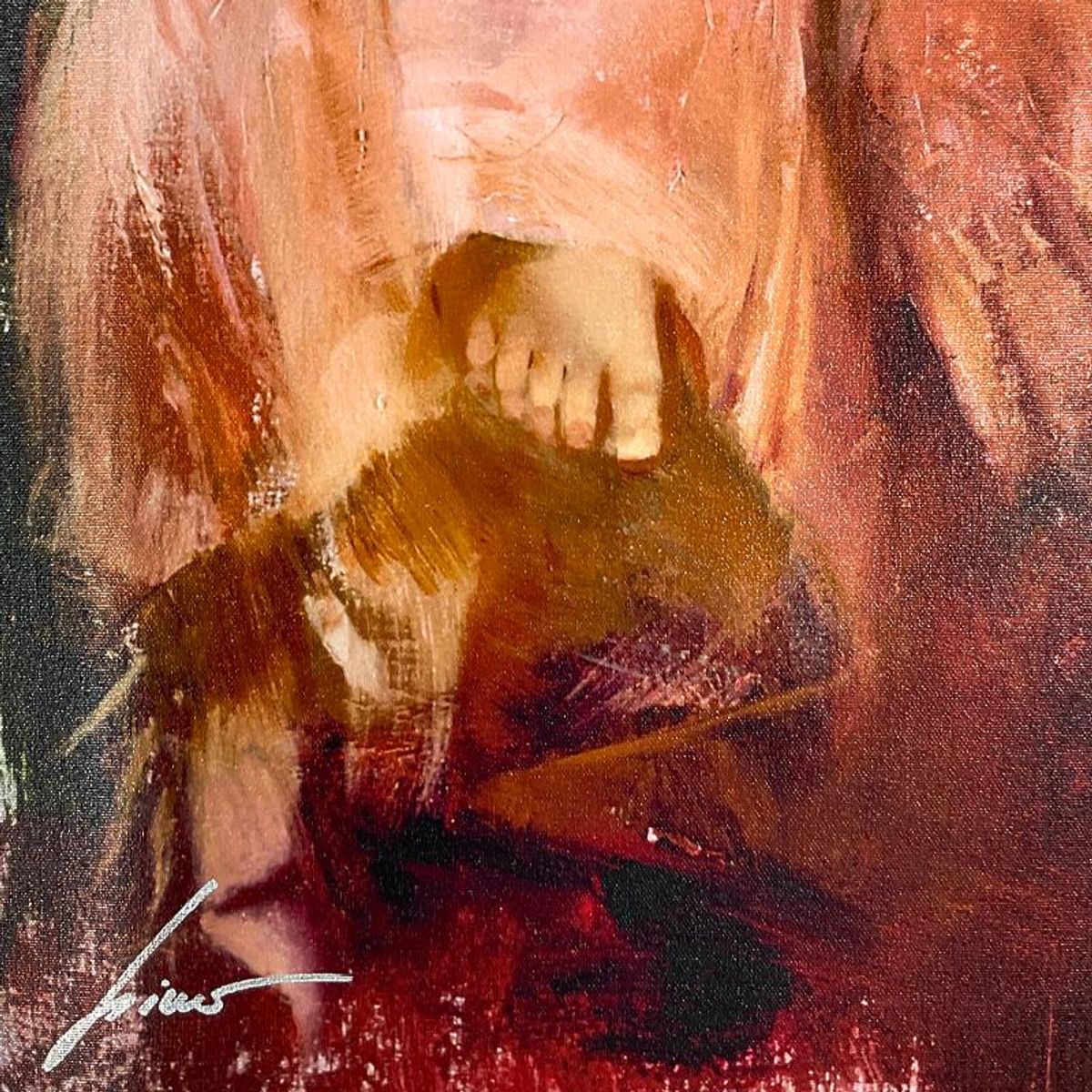 Pino (1939-2010) "Lily Sleep" Limited Edition on Canvas, Numbered and Hand Signed with Certificate of Authenticity.