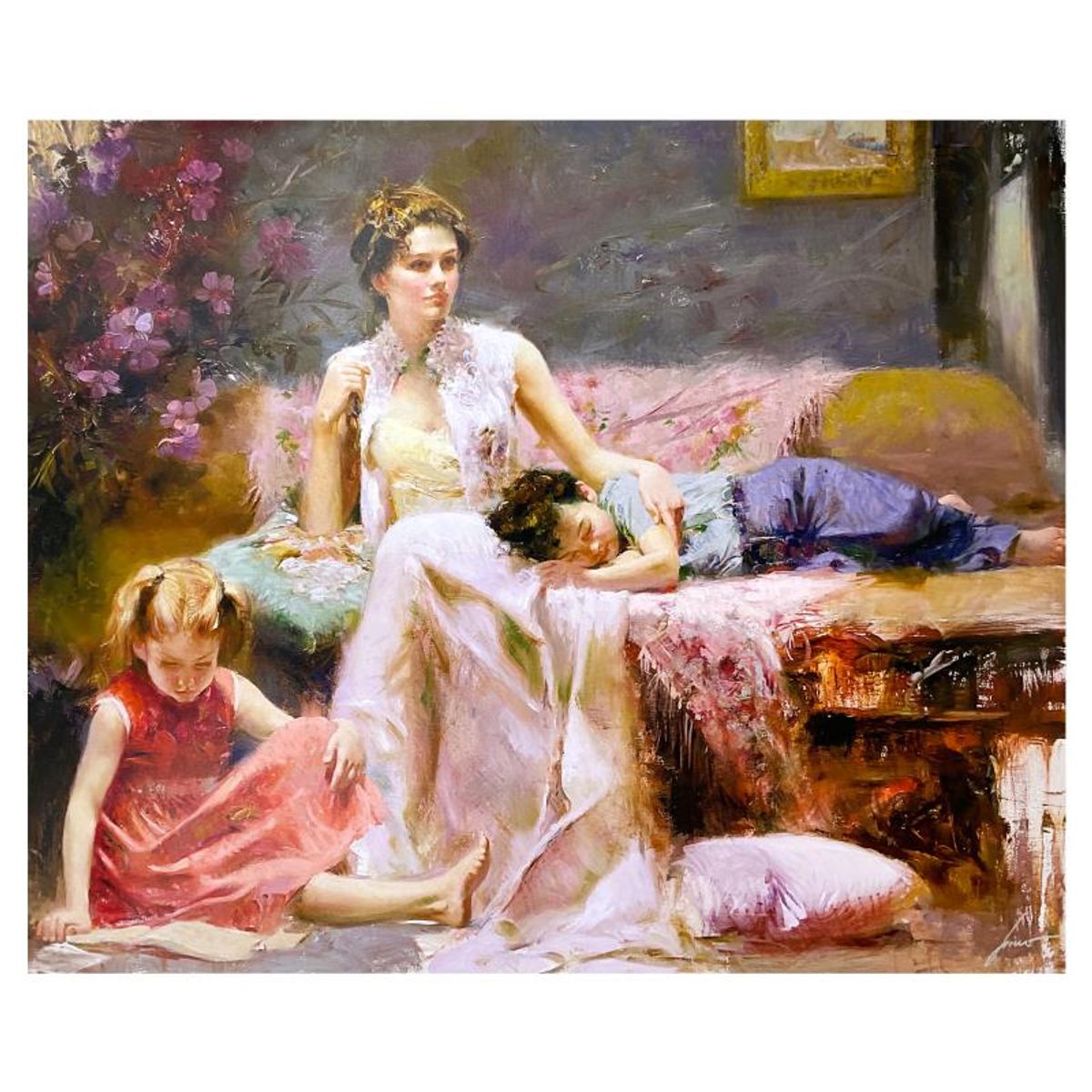 Pino (1939-2010), "Reflections of the Heart" Limited Edition on Canvas, Numbered and Hand Signed with Certificate of Authenticity.