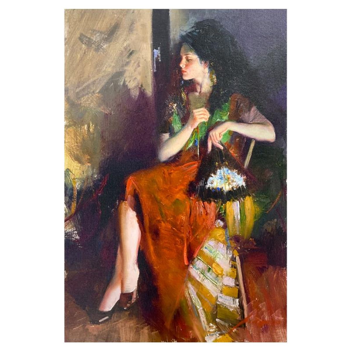 Pino (1939-2010) "Spanish Beauty" Hand Embellished Limited Edition on Canvas, Numbered and Hand Signed with Certificate of Authenticity.