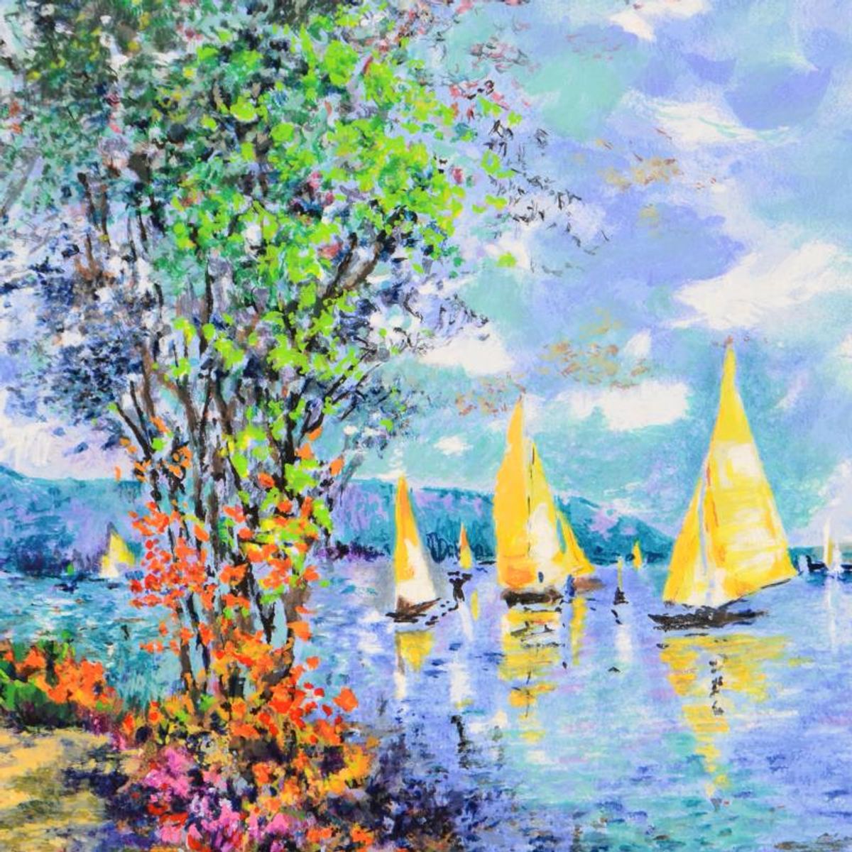 Dimitri Polak (1922-2008), "Lakeshore Fishing" Limited Edition Serigraph, Numbered and Hand Signed with Certificate of Authenticity.