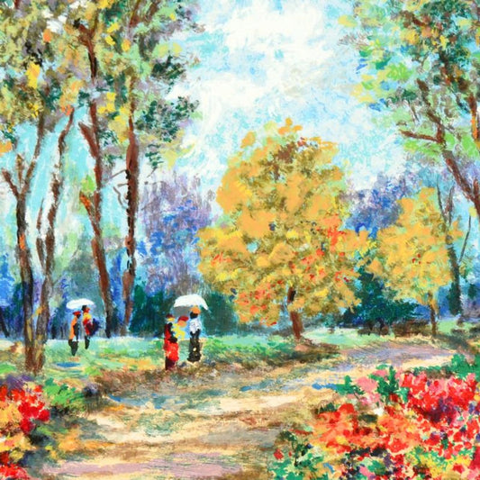 Dimitri Polak (1922-2008), "In the Park" Limited Edition Serigraph, Numbered and Hand Signed with Certificate of Authenticity.