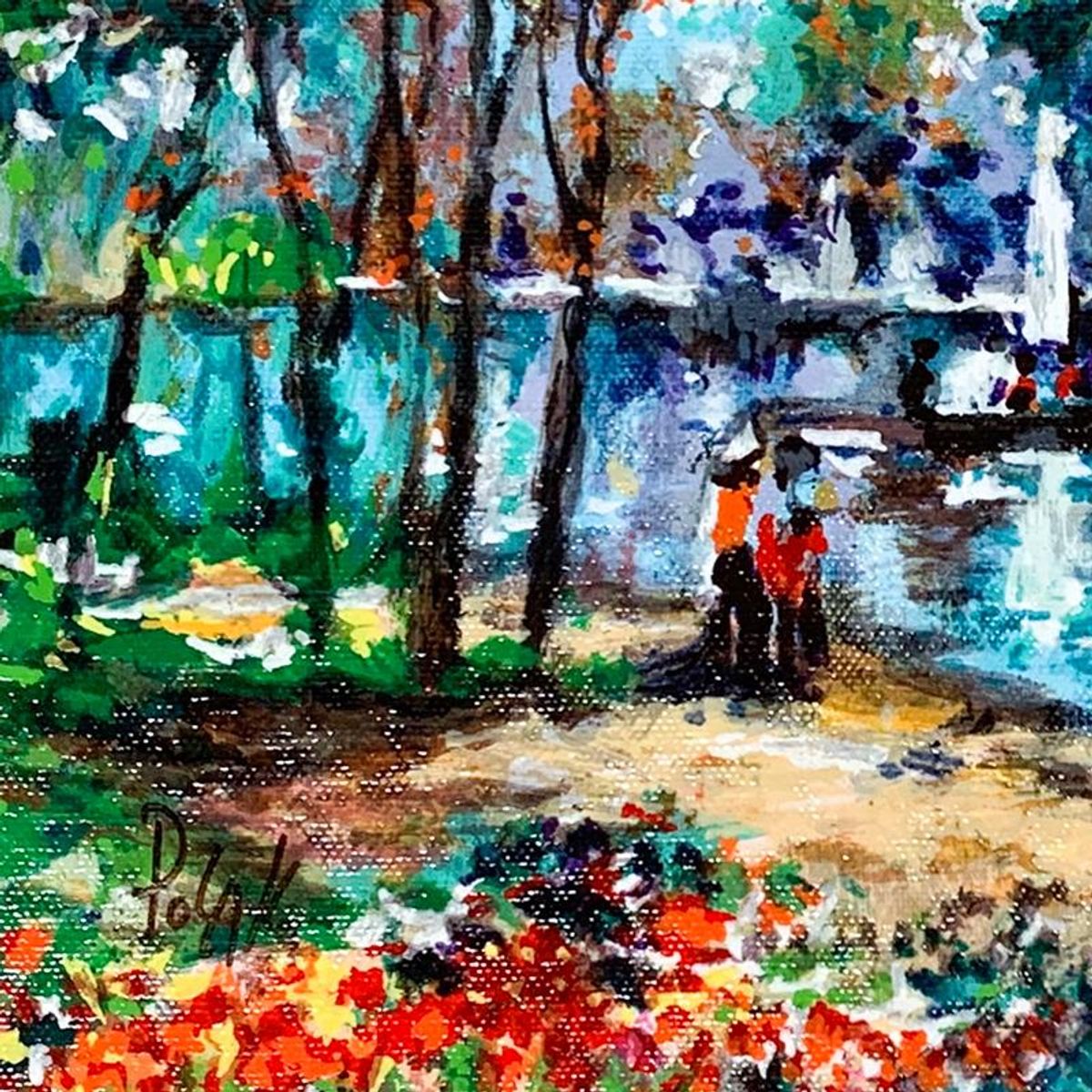 Dimitri Polak (1922-2008), "Watching Boats" Hand Signed Limited Edition Serigraph on Canvas with Letter of Authenticity.