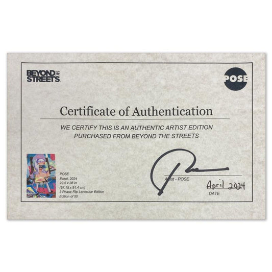 POSE, "Easel" Framed Limited Edition Lenticular Artist Edition with Hand Signed Certificate of Authenticity