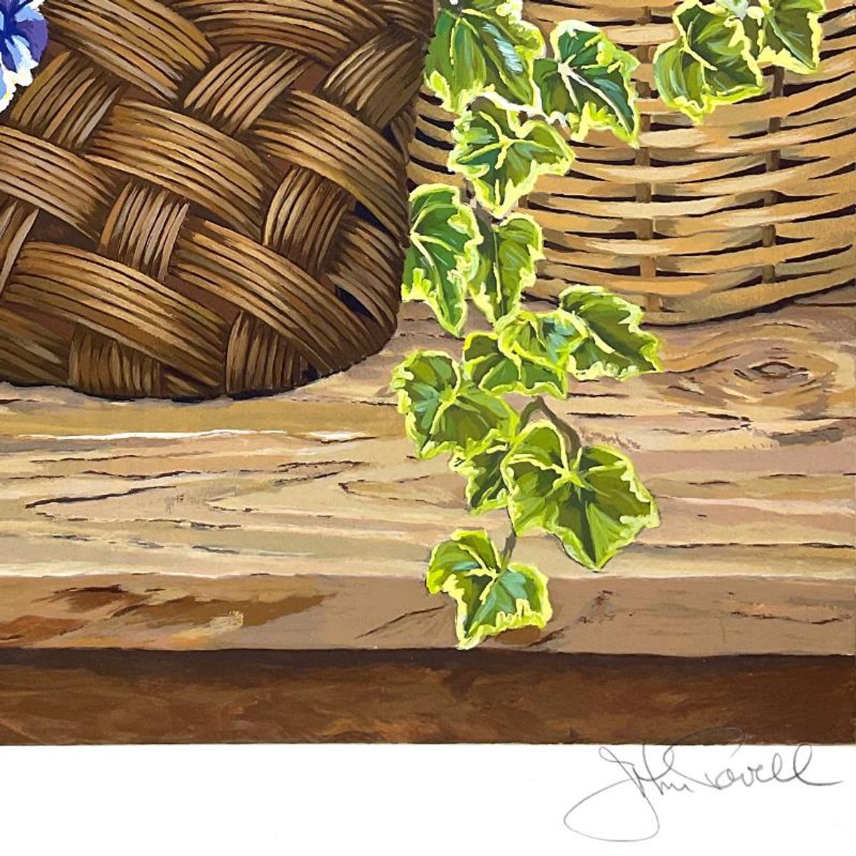 John Powell, "Wicker Baskets" Limited Edition Serigraph, Numbered and Hand Signed with Letter of Authenticity