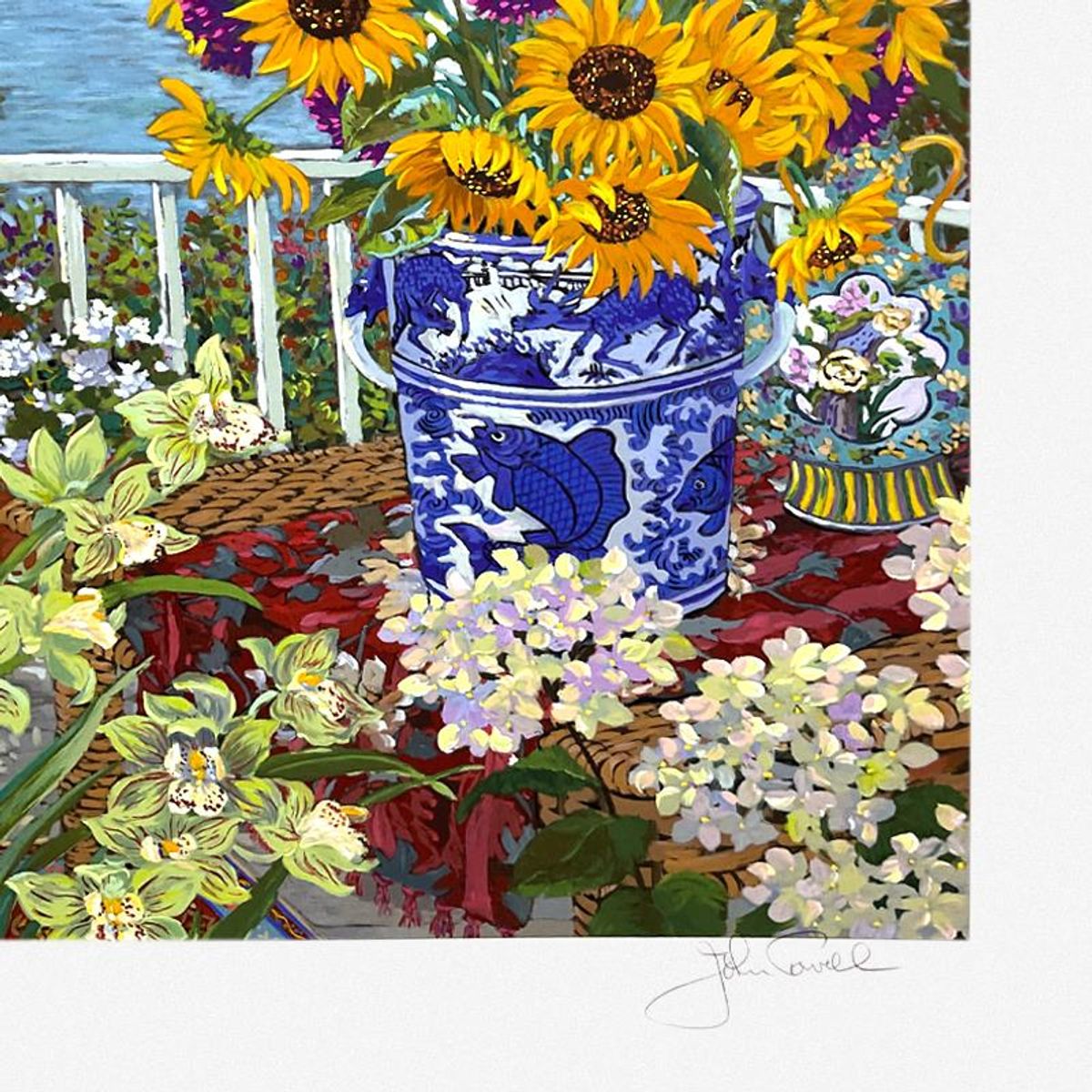 John Powell, "On the Veranda" Limited Edition Printer's Proof Serigraph, Numbered and Hand Signed with Letter of Authenticity.