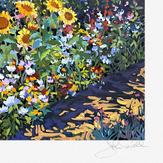 John Powell, "Sunflowers" Limited Edition Printer's Proof Serigraph, Numbered and Hand Signed with Letter of Authenticity.
