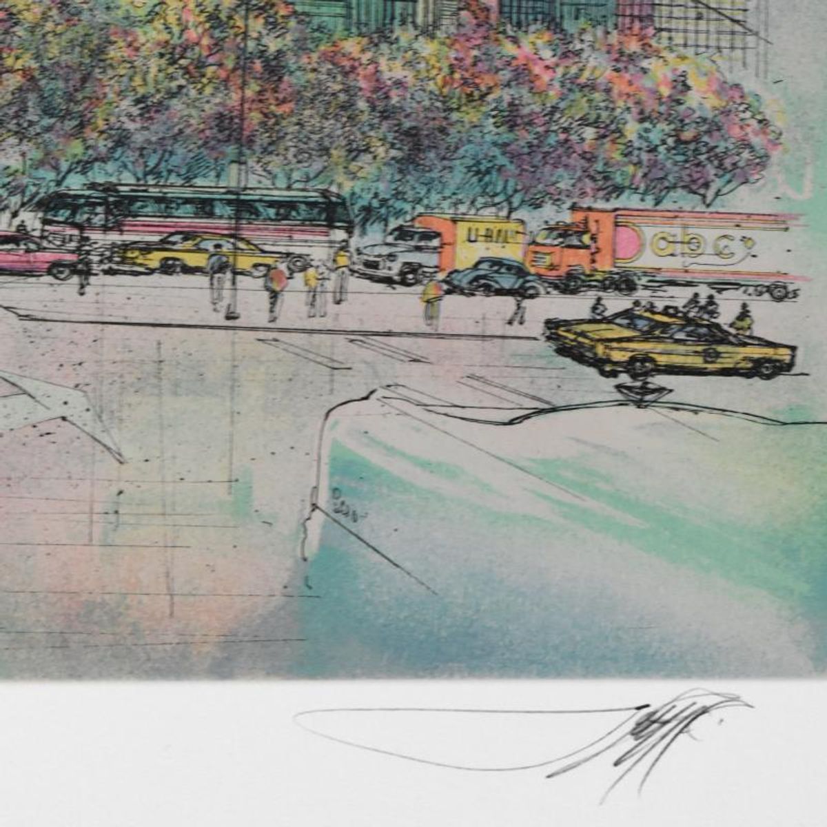 Rolf Rafflewski, "New York City" Limited Edition Lithograph, Numbered and Hand Signed with Letter of Authenticity