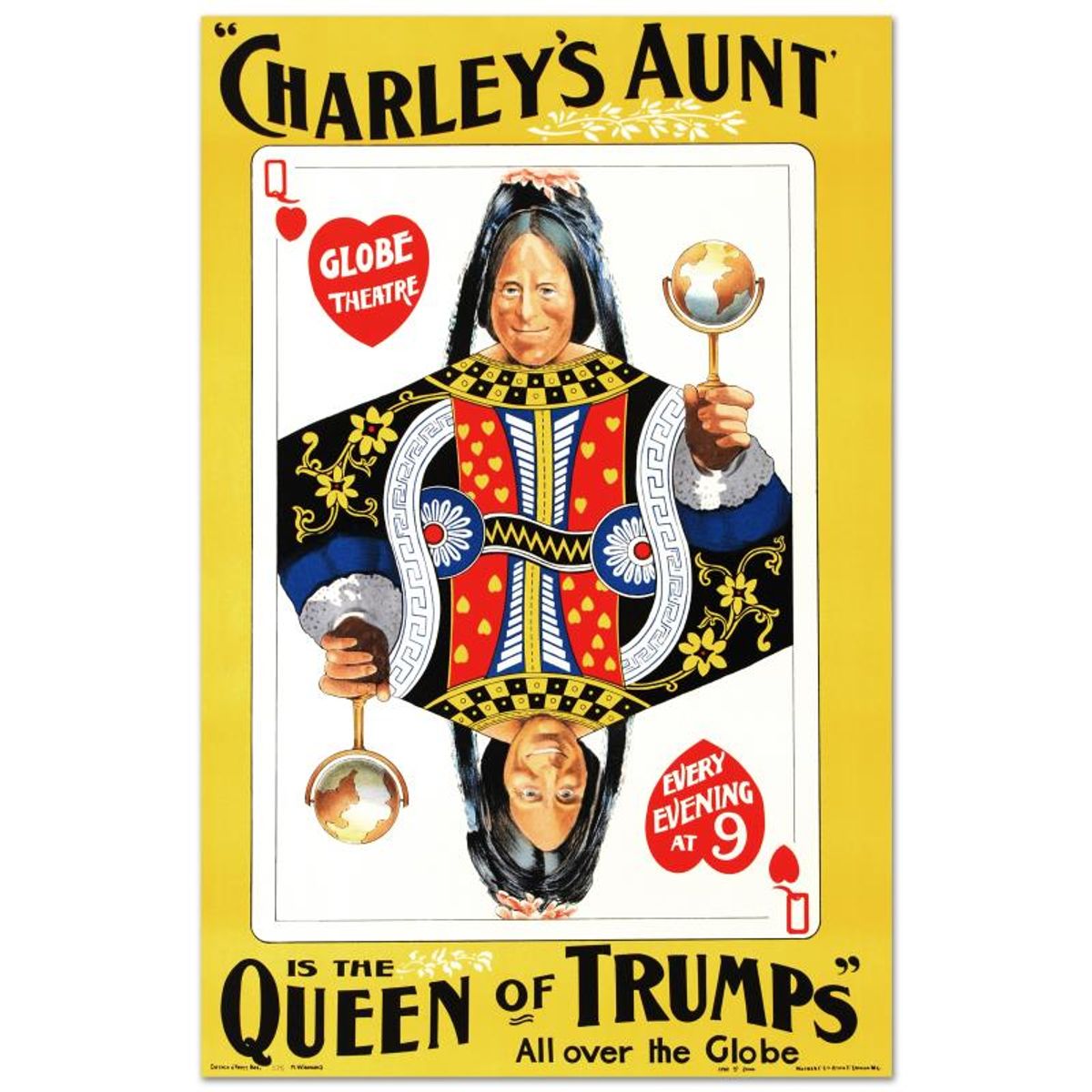 RE Society, "Charley's Aunt" Hand Pulled Lithograph, Image Originally by Chadwick Rymer. Includes Letter of Authenticity.