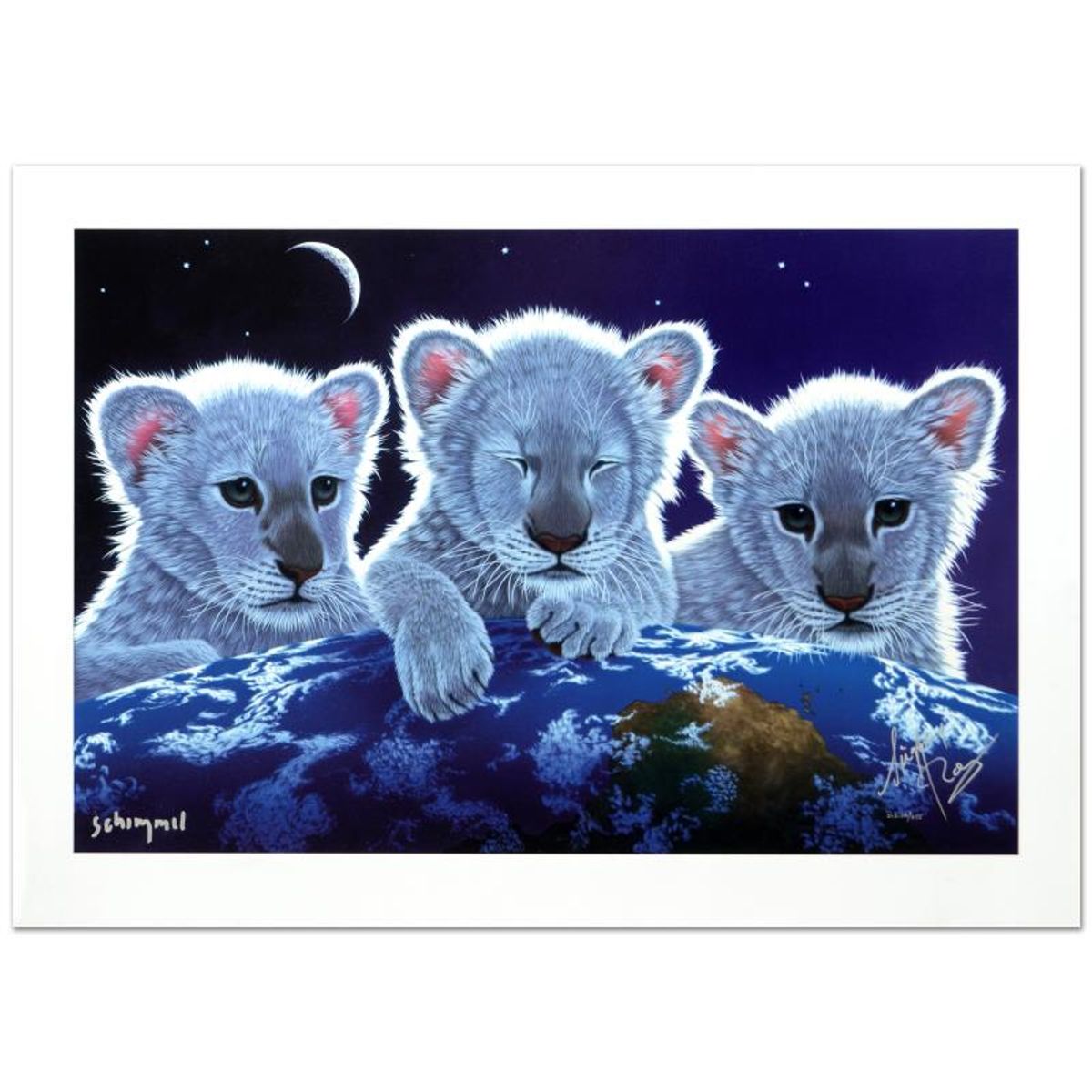 William Schimmel, "Secret, Mystery & Hope" Limited Edition, Hand Signed by the Artist and Siegfried (1939-2021) and Roy (1944-2020), with Certificate of Authenticity.