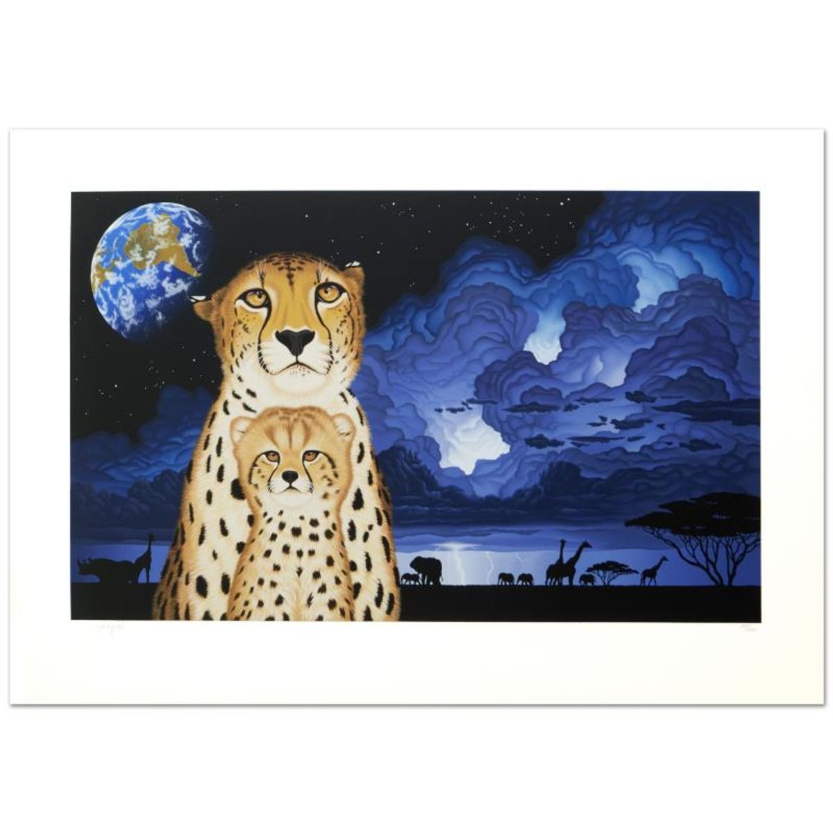 William Schimmel, "Guardians of the Night" Limited Edition Serigraph, Numbered and Hand Signed with Certificate of Authenticity.