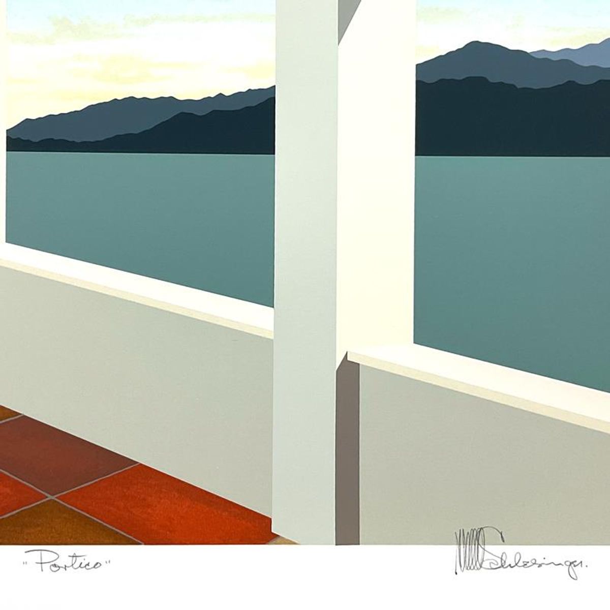 William Schlesinger (1915-2011), "Portico" Limited Edition Serigraph, Numbered and Hand Signed with Letter of Authenticity