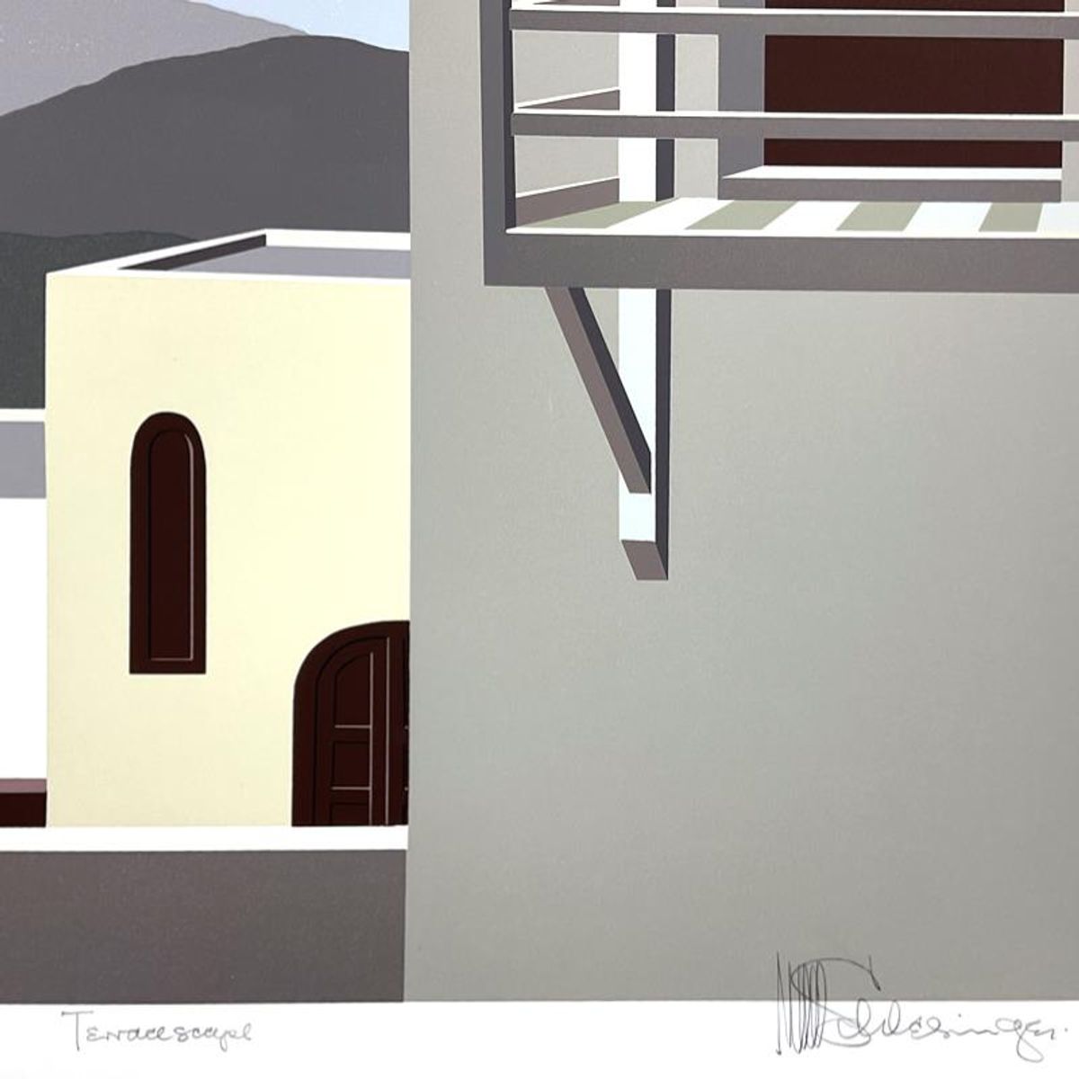 William Schlesinger (1915-2011), "Terrascape" Limited Edition Serigraph, Numbered and Hand Signed with Letter of Authenticity
