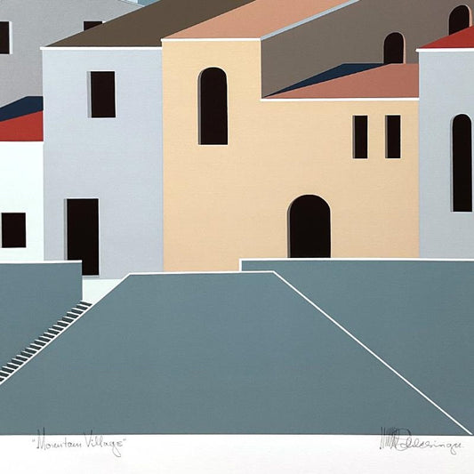 William Schlesinger (1915-2011), "Mountain Village" Limited Edition Serigraph, Numbered and Hand Signed with Letter of Authenticity