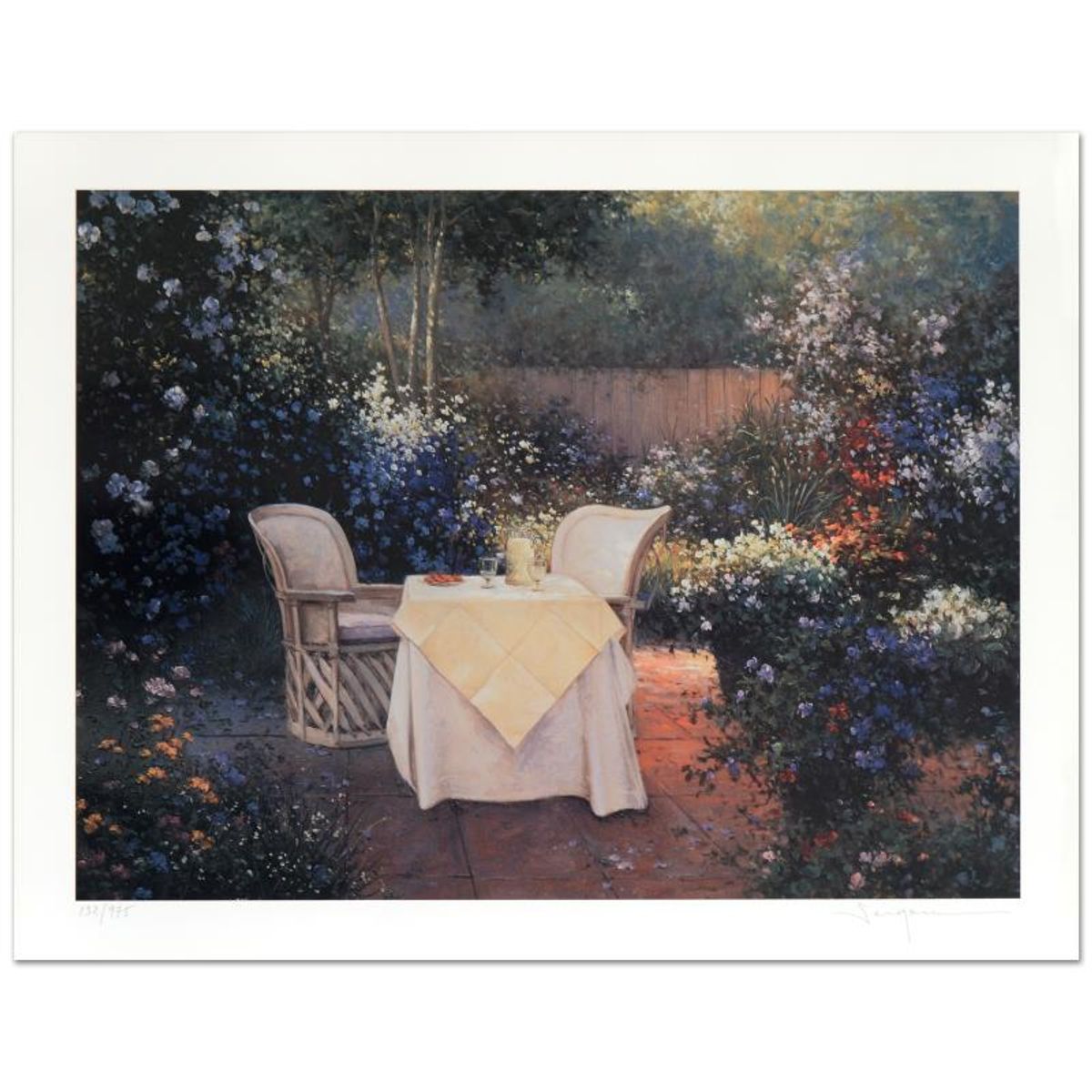 Sergon, "Garden Pleasures" Limited Edition Seriolithograph, Numbered and Hand Signed by the Artist; LOA.