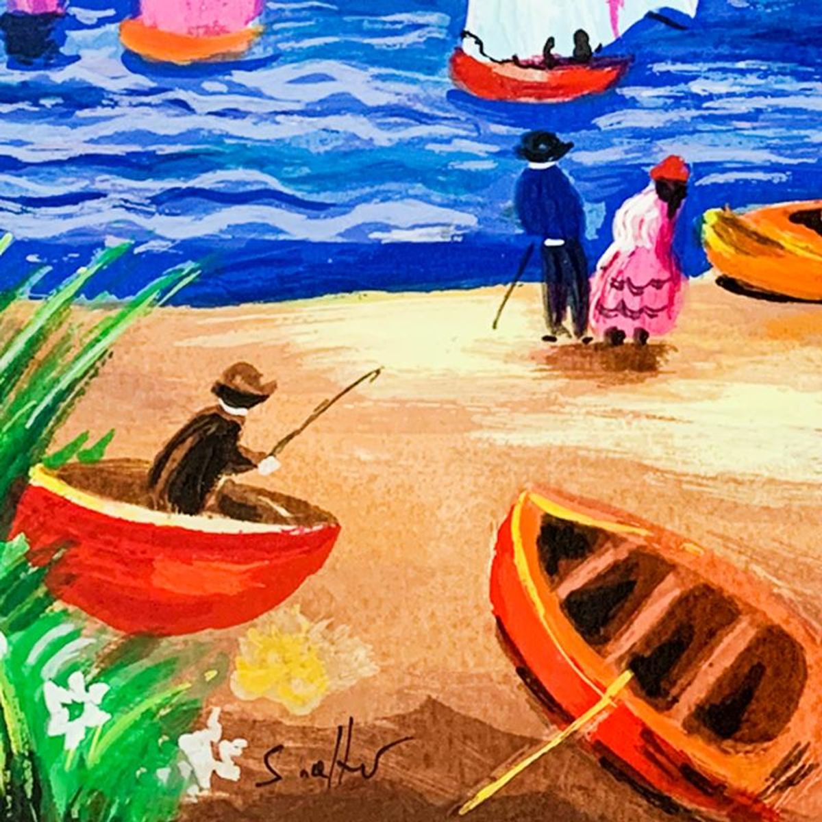 Shlomo Alter (1936-2021), "Near the Lake" Hand Signed Limited Edition Serigraph on Paper with Letter of Authenticity.