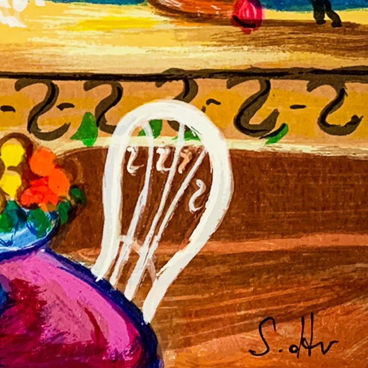 Shlomo Alter (1936-2021), "Balcony Views" Hand Signed Limited Edition Serigraph on Paper with Letter of Authenticity.