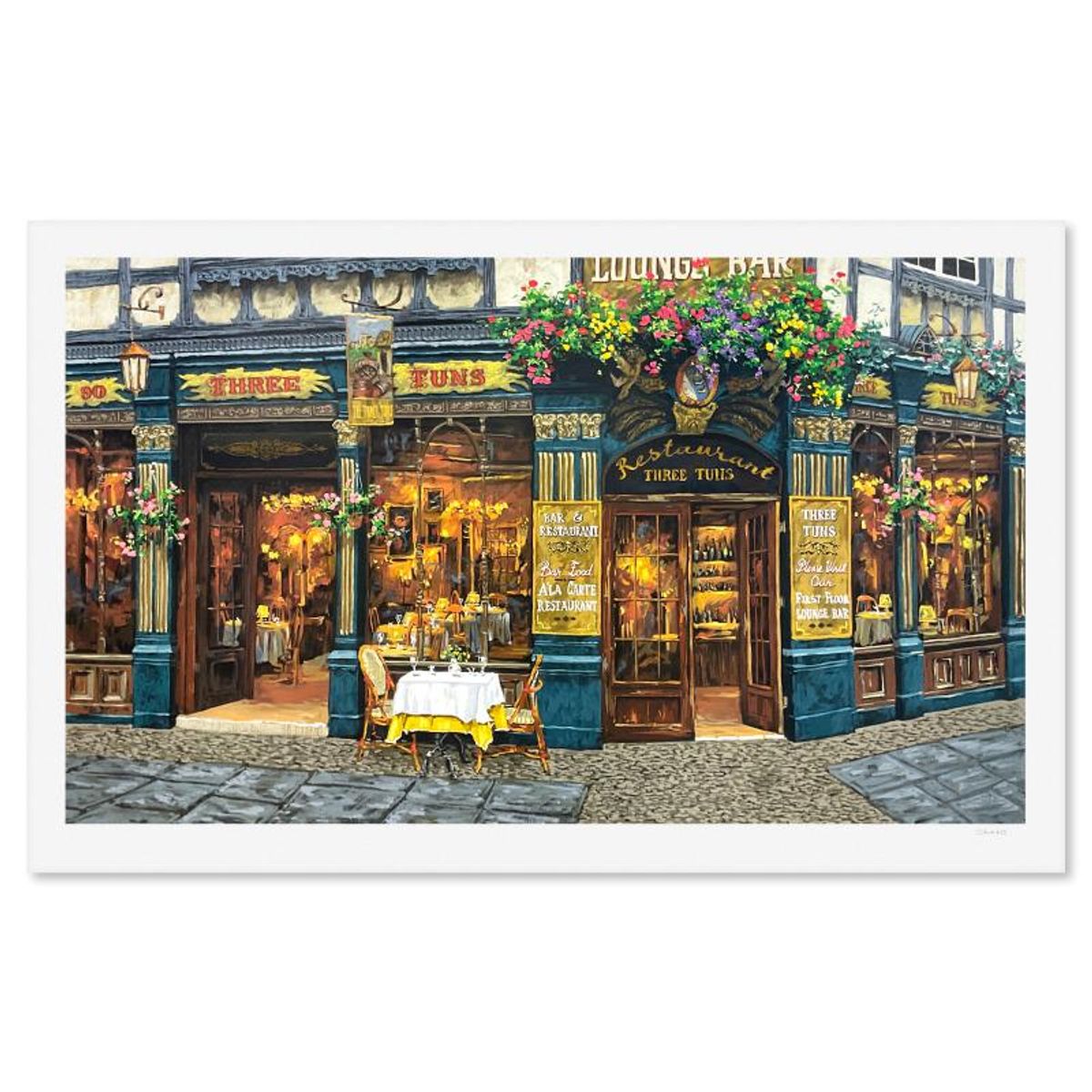 Viktor Shvaiko, "London for Two (White)" Limited Edition Printer's Proof Serigraph (30" x 50"), Numbered and Hand Signed with Letter of Authenticity.