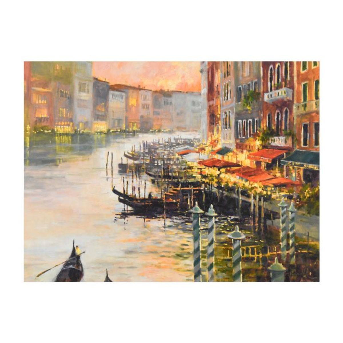 Marilyn Simandle, "Canal at Dusk" Limited Edition on Canvas, Numbered and Hand Signed with Letter of Authenticity.