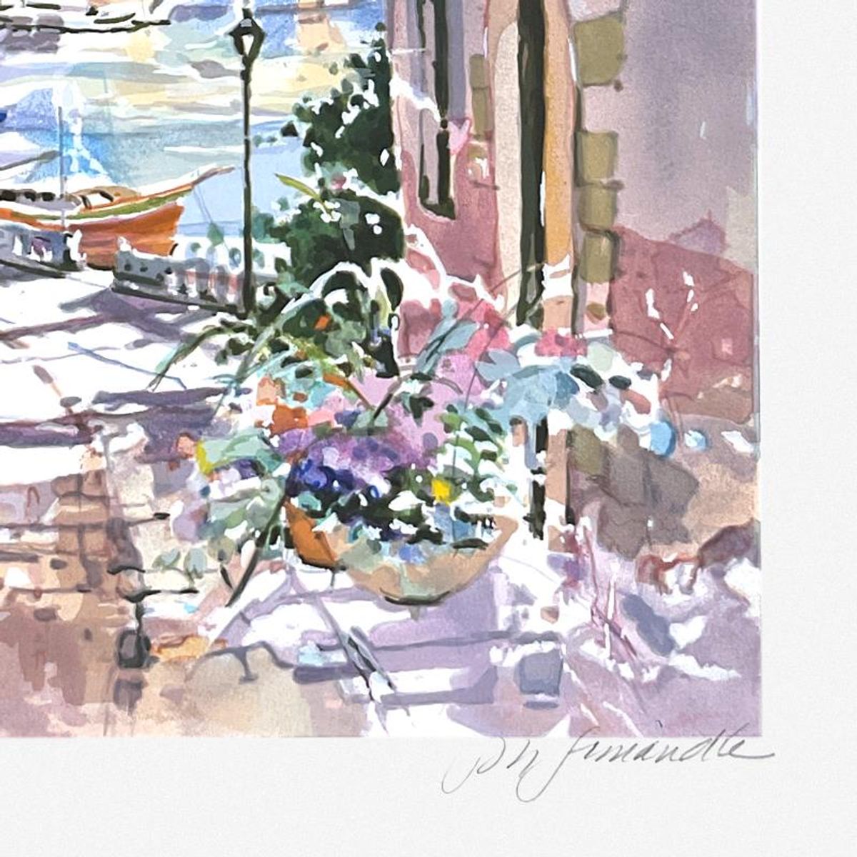 Marilyn Simandle, "Waterfront Village" Limited Edition Printers Proof, Numbered and Hand Signed with Letter of Authenticity