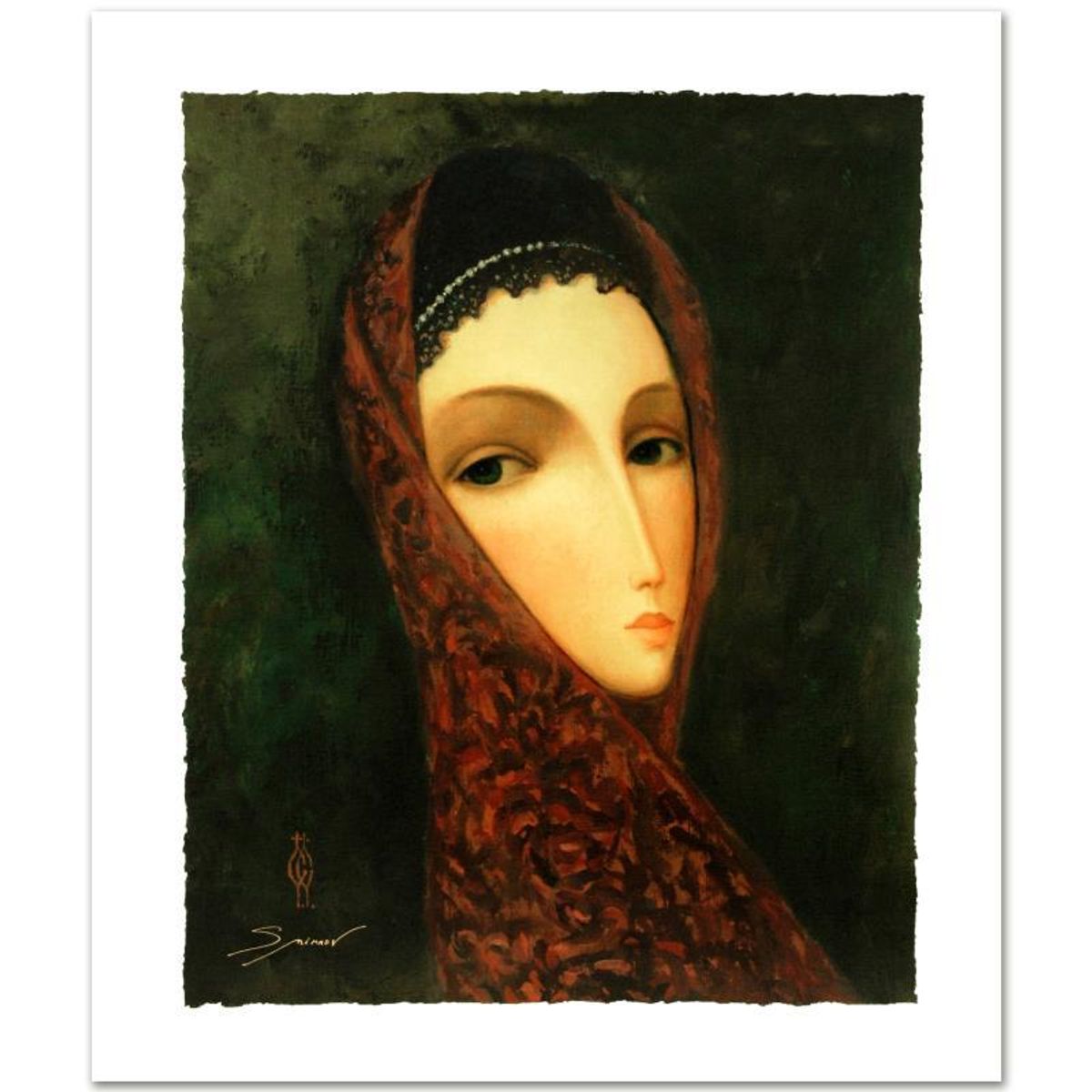 Sergey Smirnov (1953-2006), "Contessa" Limited Edition Mixed Media on Canvas, Numbered and Hand Signed by Smirnov. Includes Certificate of Authenticity.