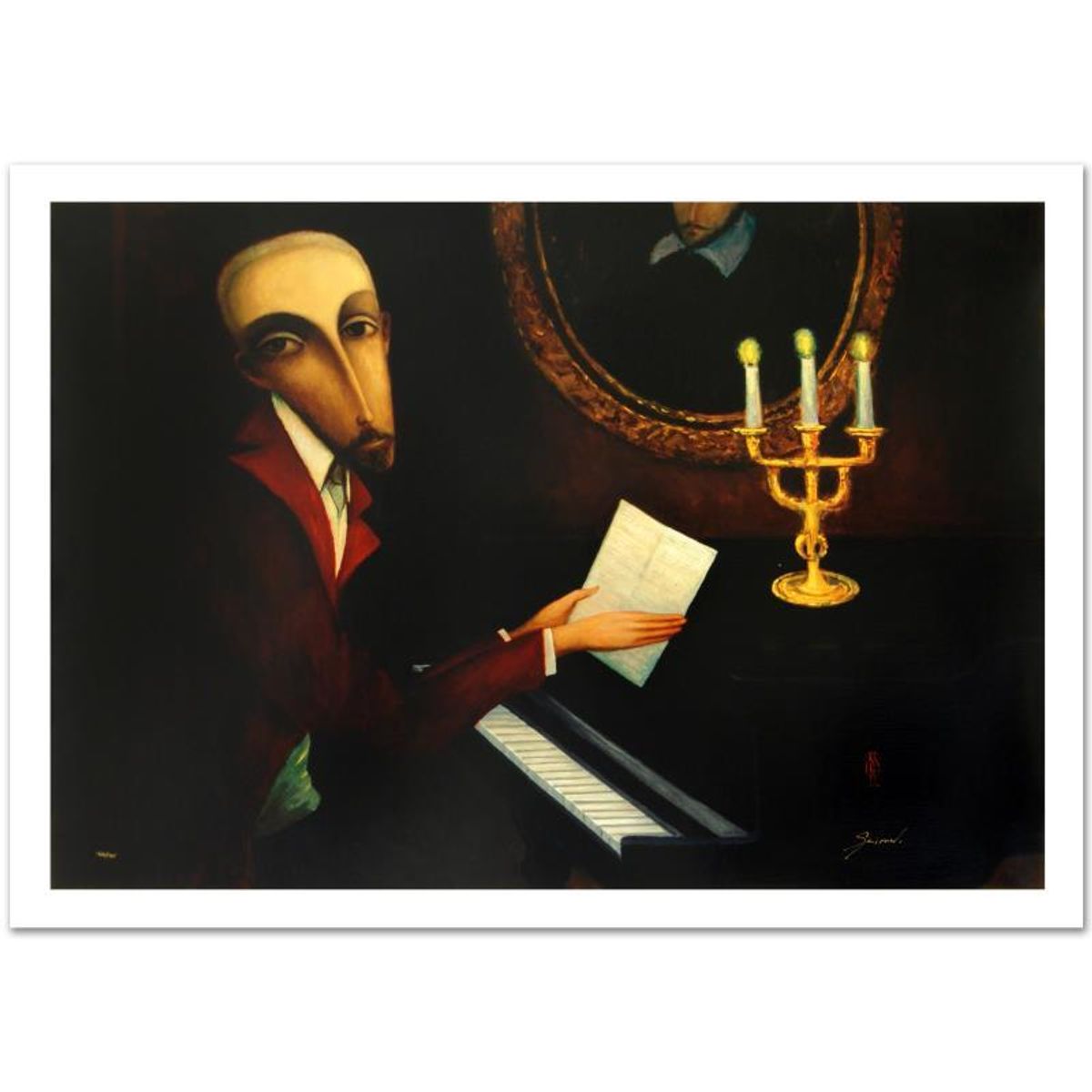 Sergey Smirnov (1953-2006), "Tchaikovsky" Limited Edition Mixed Media on Canvas (40.5" x 30"), Numbered and Hand Signed by Smirnov. Includes Certificate of Authenticity.