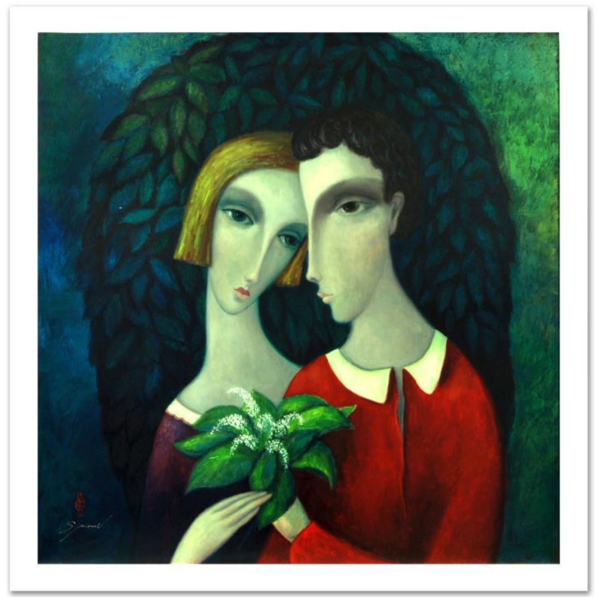 Sergey Smirnov (1953-2006), "Homage To Chagall" Limited Edition Mixed Media on Canvas (35" x 35"), Numbered and Hand Signed by Smirnov. Includes Certificate of Authenticity.