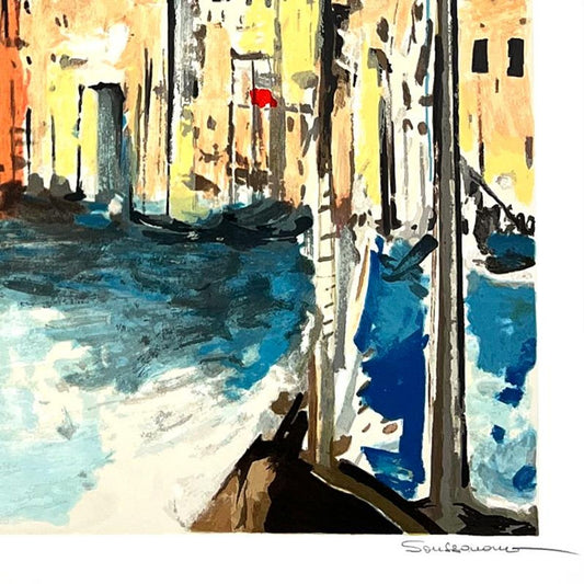 Jacques Soussana, "Vieux Port de Marseille" Hand Signed, Numbered Limited Edition with Letter of Authenticity.