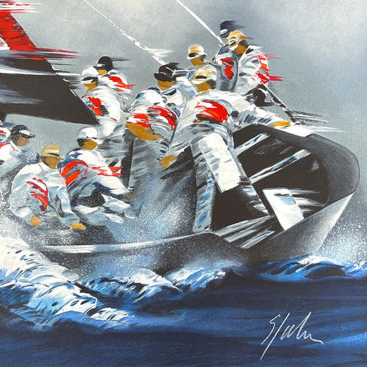 Victor Spahn, "America's Cup - Alinghi" hand signed limited edition lithograph with Certificate of Authenticity.