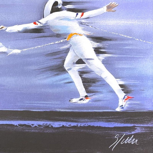 Victor Spahn, "Fencing" hand signed limited edition lithograph with Certificate of Authenticity.
