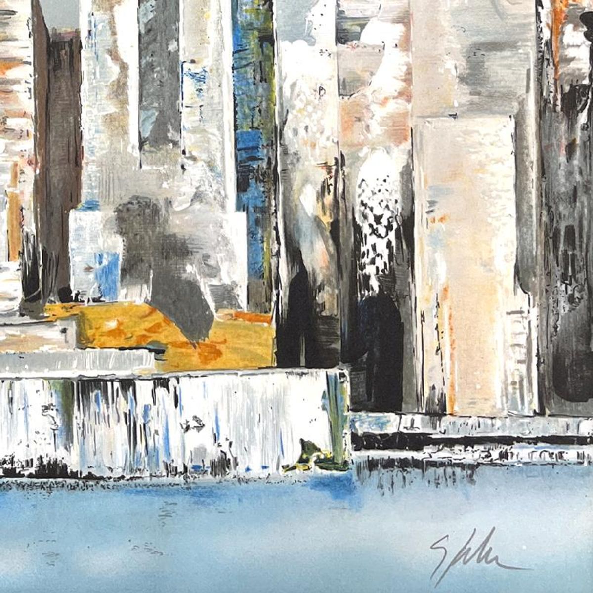 Victor Spahn, "Manhattan" hand signed limited edition lithograph with Certificate of Authenticity.