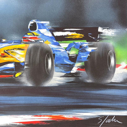 Victor Spahn, "Renault F1 (Alain Prost)" hand signed limited edition lithograph with Certificate of Authenticity.